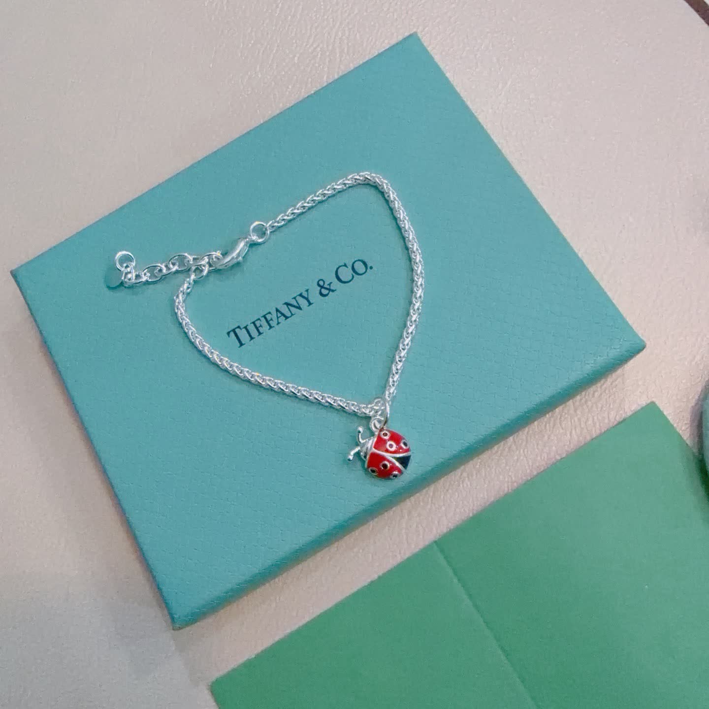 Tiffany & Co. Sterling Silver Ladybug Charm Bracelet